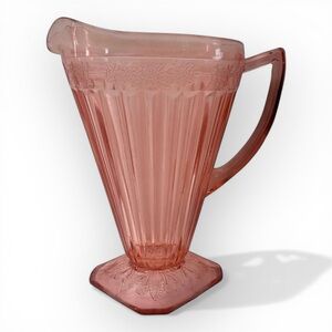 Jeanette Glass Pink Adam Pitcher Depression Glass Jug